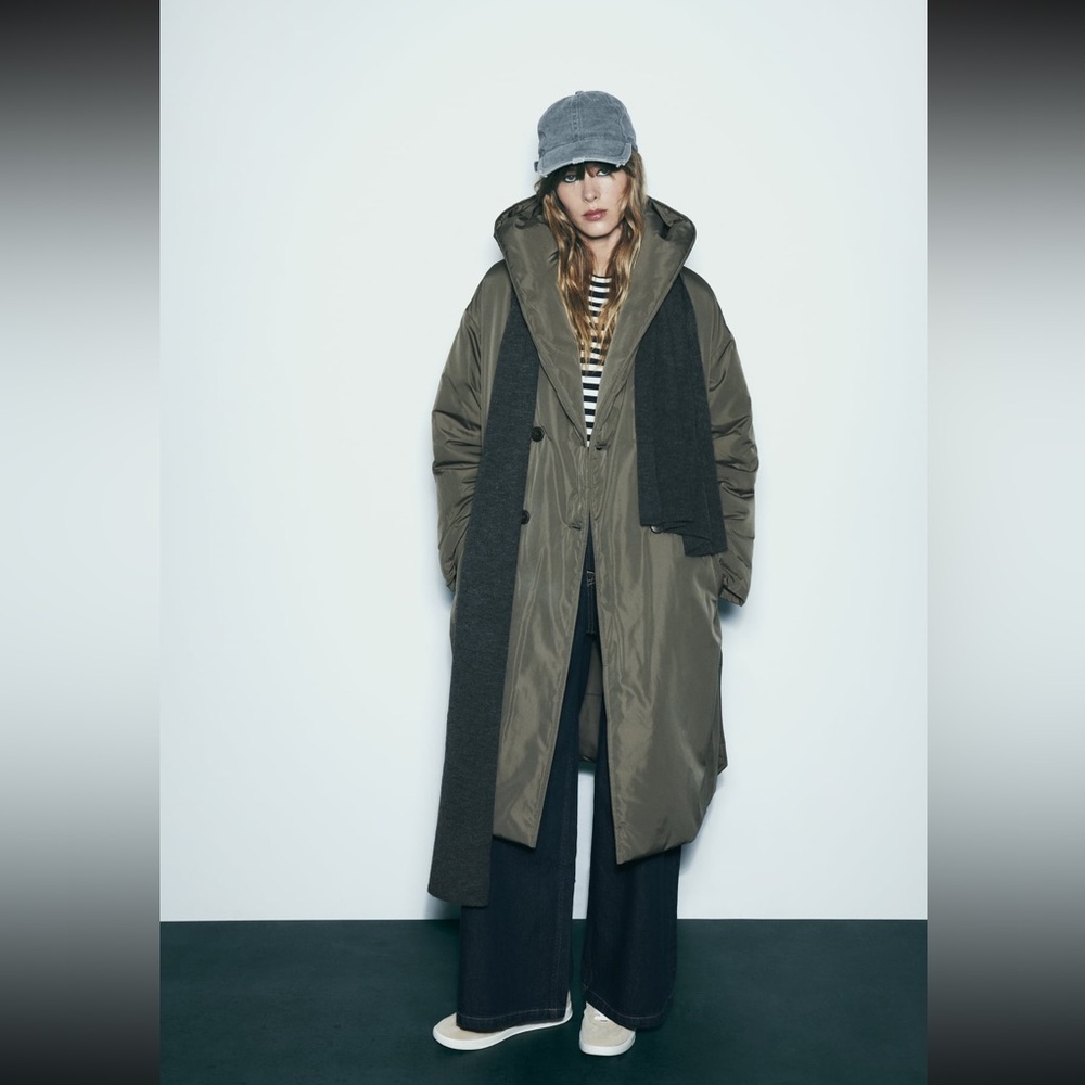 Zara water and wind puffer coat